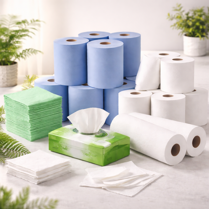 Tissues & Rolls for Everyday Hygiene, Cleaning and Workplace Use